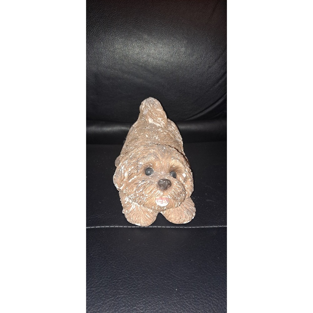 Vintage Sandra Brue‎ Dog Figurine, Sandicast Statue Snuggles Collection